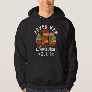 Boxer mom wiggle butt club for a Boxer Lover Dog Hoodie