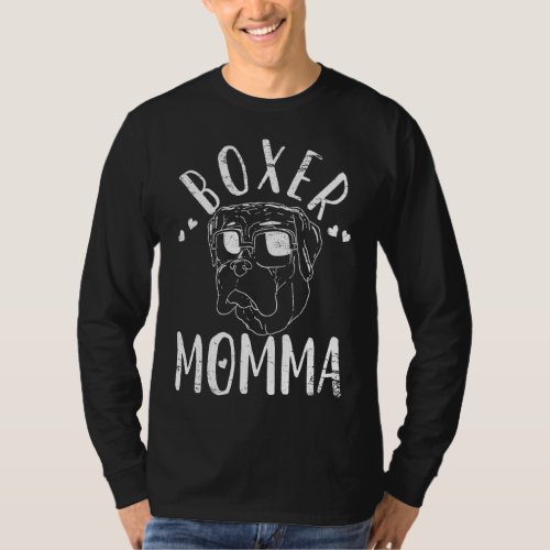 Boxer Momma Dog Mom Mama  T_Shirt