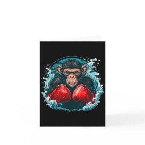 Boxer Monkey With Boxing Gloves Kickboxing Funny B Card