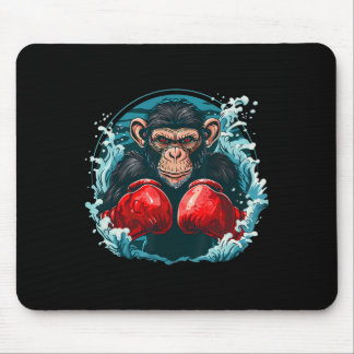 Boxer Monkey With Boxing Gloves Kickboxing Funny B Mouse Pad