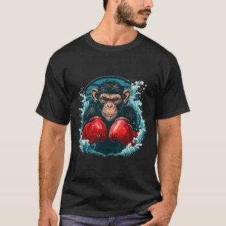 Boxer Monkey With Boxing Gloves Kickboxing Funny B T-Shirt