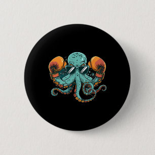 Boxer Octopus Lover Ocean Sea Creature Funny Boxin Button