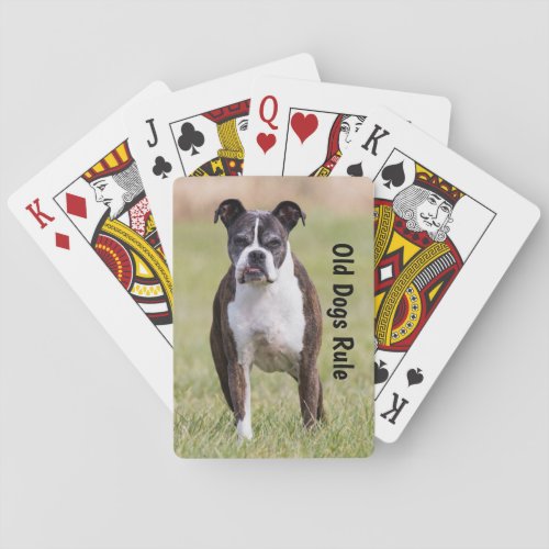 Boxer Old Dogs Rule Poker Cards