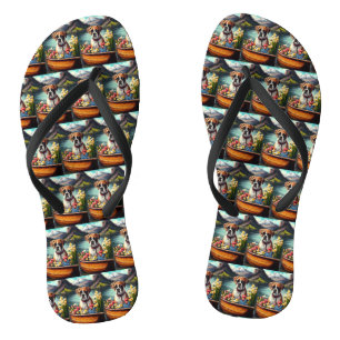 Boxer on a Paddle: A Scenic Adventure Flip Flops
