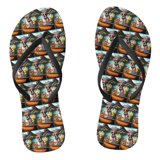 Boxer on a Paddle: A Scenic Adventure  Flip Flops (Footbed)