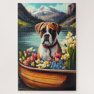 Boxer on a Paddle: A Scenic Adventure Jigsaw Puzzle