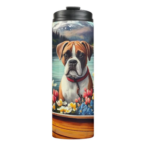 Boxer on a Paddle A Scenic Adventure Thermal Tumbler