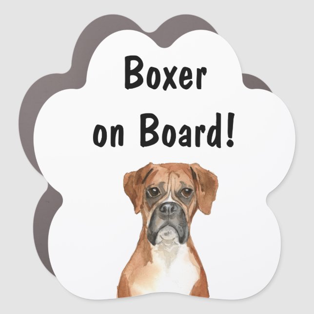 Boxer on Board Personalized Car Magnet (Front)