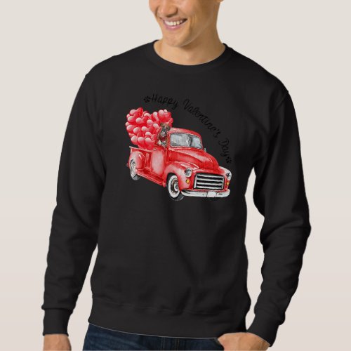 Boxer On Heart Truck Happy Valentines Day Boxer Do Sweatshirt