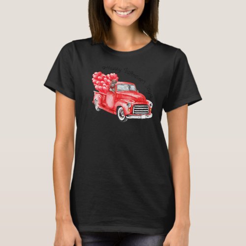 Boxer On Heart Truck Happy Valentines Day Boxer Do T_Shirt