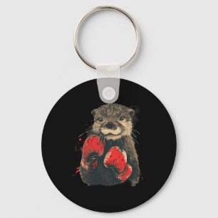 Boxer Otter With Boxing Gloves Kickboxing Funny Bo Keychain
