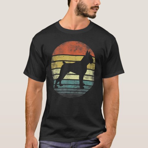 Boxer Owner Retro Sunset Dog Silhouette Mom T_Shirt