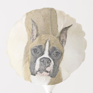 Boxer Painting - Cute Original Dog Art Balloon