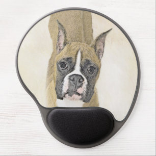 Boxer Painting - Cute Original Dog Art Gel Mouse Pad