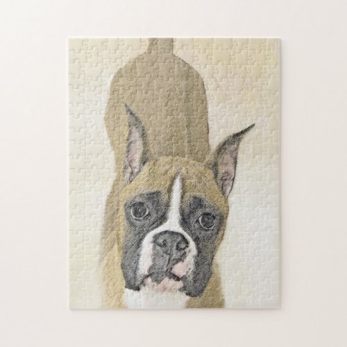 Boxer Painting _ Cute Original Dog Art Jigsaw Puzzle