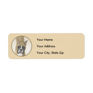 Boxer Painting - Cute Original Dog Art Label
