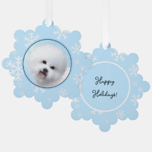 Boxer Painting - Cute Original Dog Art Ornament Card