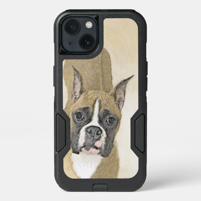 Boxer Painting - Cute Original Dog Art Otterbox iPhone Case (Back)