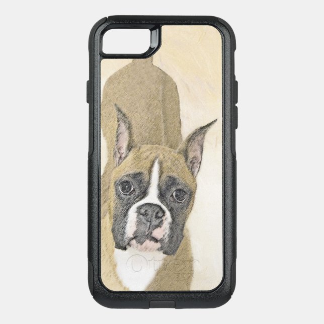 Boxer Painting - Cute Original Dog Art Otterbox iPhone Case (Back)