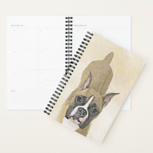 Boxer Painting _ Cute Original Dog Art Planner