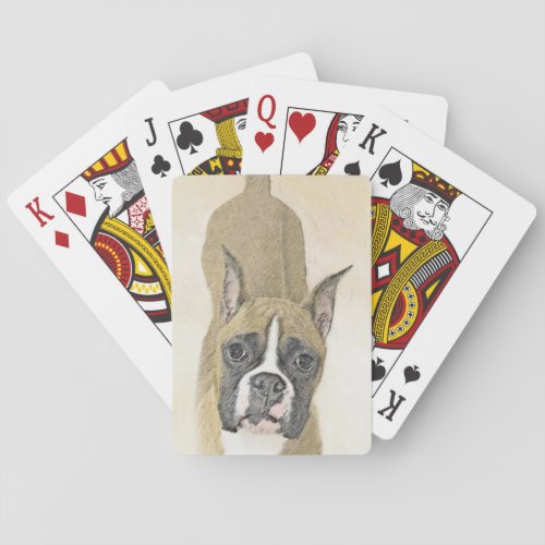 Boxer Painting _ Cute Original Dog Art Playing Cards