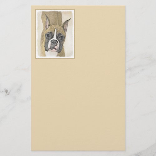 Boxer Painting _ Cute Original Dog Art Stationery