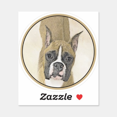 Boxer Painting _ Cute Original Dog Art Sticker