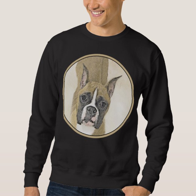 Boxer Painting - Cute Original Dog Art Sweatshirt (Front)
