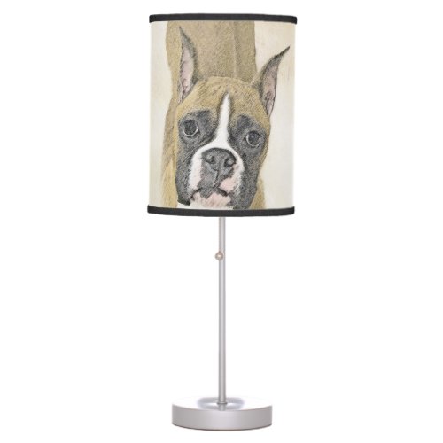 Boxer Painting _ Cute Original Dog Art Table Lamp