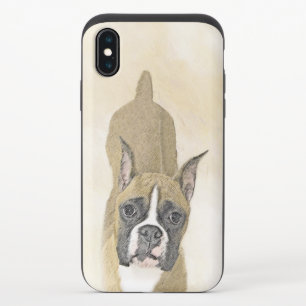 Boxer Painting - Cute Original Dog Art iPhone X Slider Case