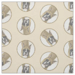 Boxer Painting Fawn Cropped Docked Cute Dog Art Fabric