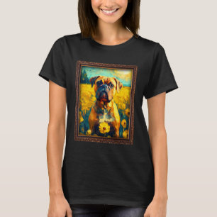 Boxer Painting Sunflower Flower Mom Women Floral   T-Shirt