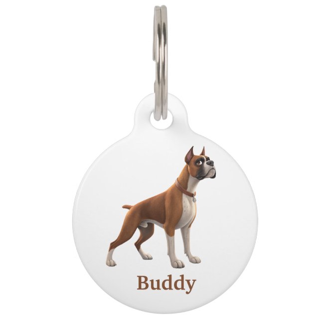 Boxer Personalize Pet ID Tag (Front)