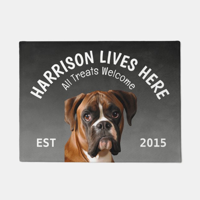 Boxer Personalized Dog Lover Doormat (Front)