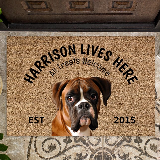 Boxer Personalized Dog Lover Doormat (Creator Uploaded)