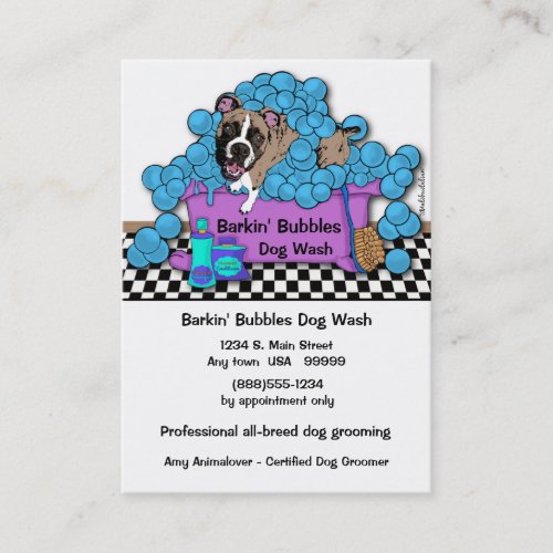 Boxer Pet Grooming Business And Appointment Card Business Cards