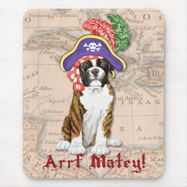 Boxer Pirate Mouse Pad (Front)
