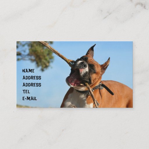 Customizable Boxer playing business card