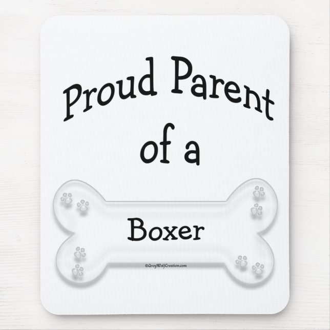 Boxer Proud Parent Mouse Pad (Front)