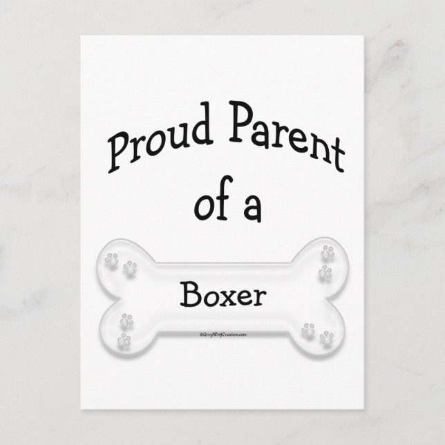 Boxer Proud Parent Postcard (Front)