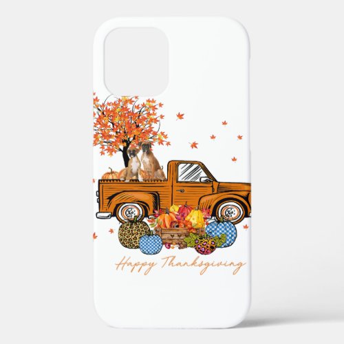 Boxer Pumpkins Truck Autumn Leaf Dog Lover Gift iPhone 12 Pro Case