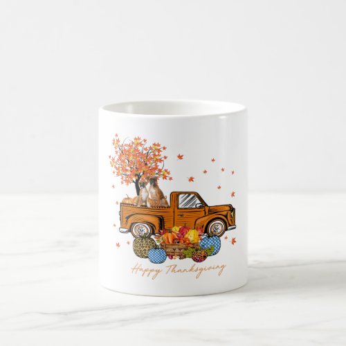 Boxer Pumpkins Truck Autumn Leaf Dog Lover Gift Coffee Mug