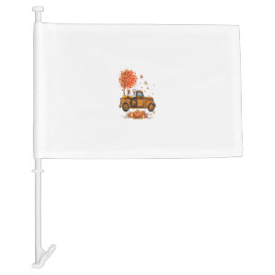 Boxer Pumpkins Truck Autumn Leaf Fall thanksgiving Car Flag
