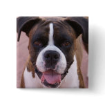 Boxer Pup Square Pin