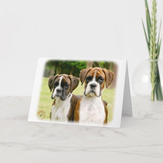 Boxer puppies 9Y049D-064 Card (Front)