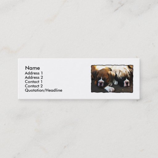 Customizable Boxer puppies skinny business cards