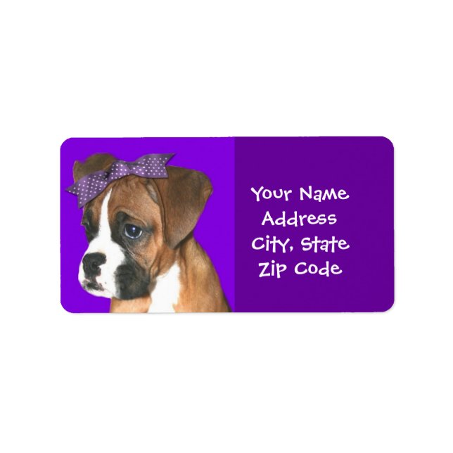 Boxer puppy Address labels (Front)