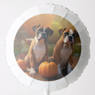Boxer Puppy Autumn Delight Pumpkin Balloon