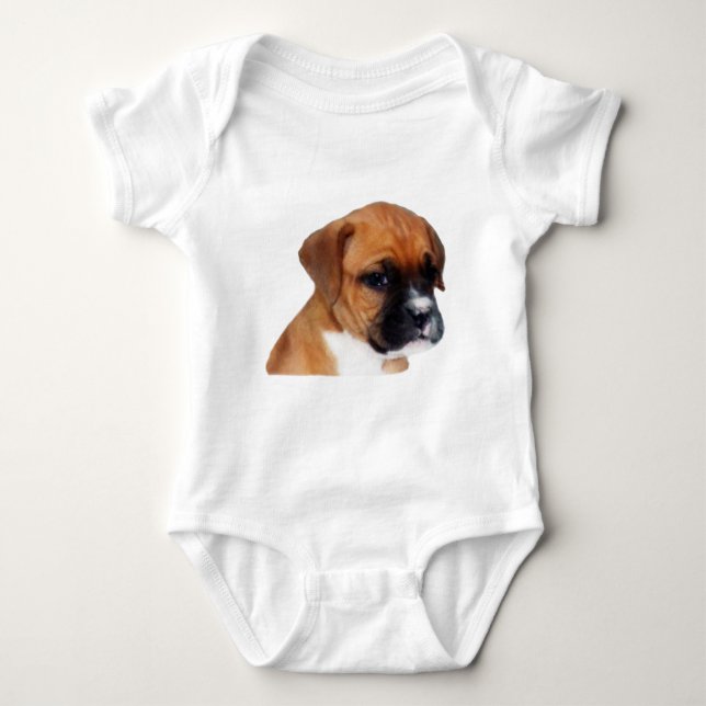 Boxer puppy baby baby bodysuit (Front)