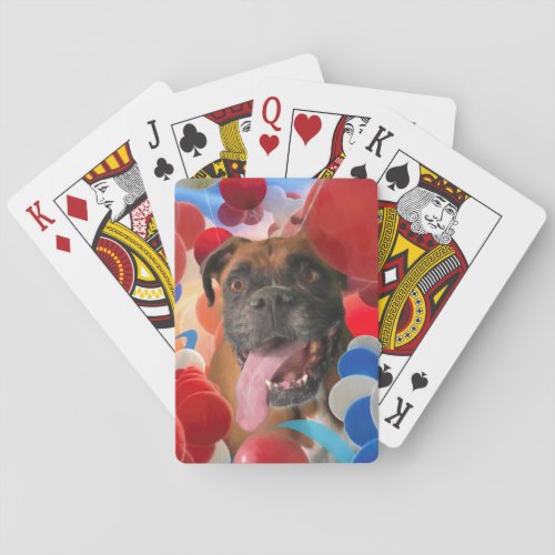 Boxer Puppy BOOM TIME IN BOXERVILLE USA Poker Cards